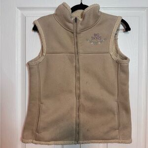 Big Dogs vegan zip up Sherpa vest Y2K size small